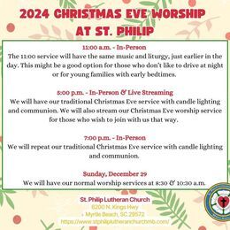 2024 Christmas Eve Worship at St. Philip