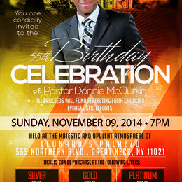 You are cordially invited to the 55th birthday celebration of Pastor Donnie McClurkin