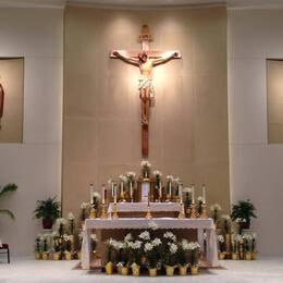 The altar at Easter