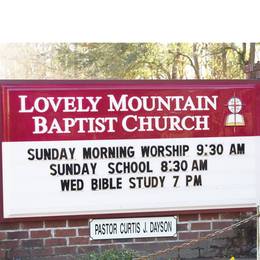 Lovely Mountain Baptist Church sign