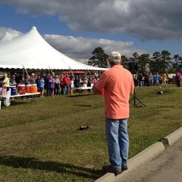 Pastor praying over the food