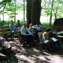 Sunday morning worship on the cadet camping weekend