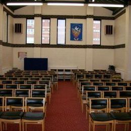 Inside Temple Street Methodist Church, rear view