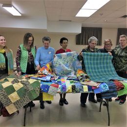 Showcasing the quilts done by the ladies of St. Leonard's Catholic Women's League Brampton