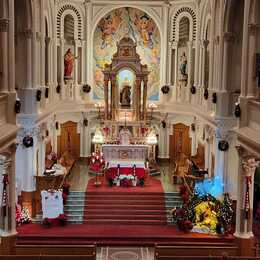 The altar at Christmas