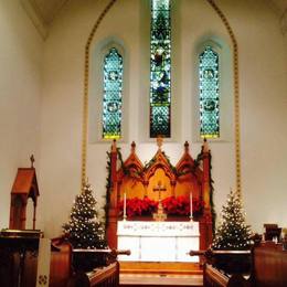 The altar at Christmas