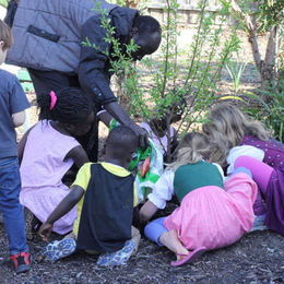 Planting a tree as part of the Special Spring Service