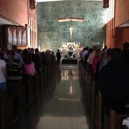 Sunday worship at St. Peter Catholic Church