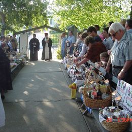 Baskets blessing on Paschal Eve