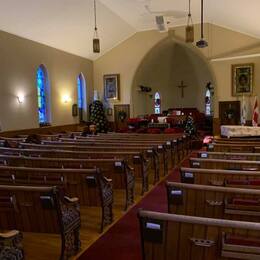 The sanctuary at Christmas