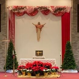 The altar at Christmas