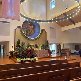 The sanctuary at Christmas