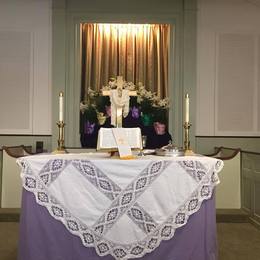 The altar decorated for Easter