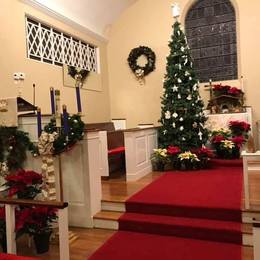 The sanctuary at Christmas