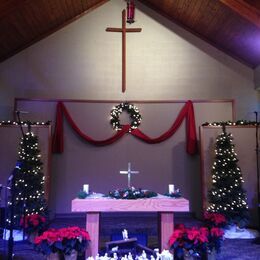 The sanctuary at Christmas