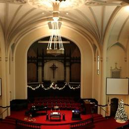 The sanctuary at Christmas