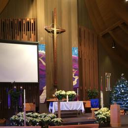 The sanctuary at Christmas