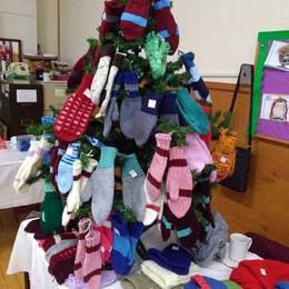 St. Luke’s traditional mitten tree